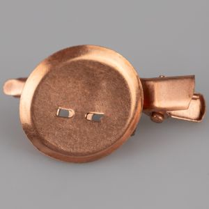 Brooch base with clip 25/40mm / Copper