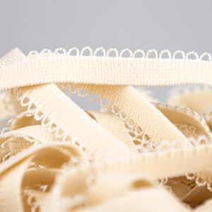 Elastic bra shoulder blade with a tab 10 mm / 628 Ivory