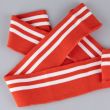 Elastīga trikotāžas lente aprocēm 6 cm / Sarkana - Balts